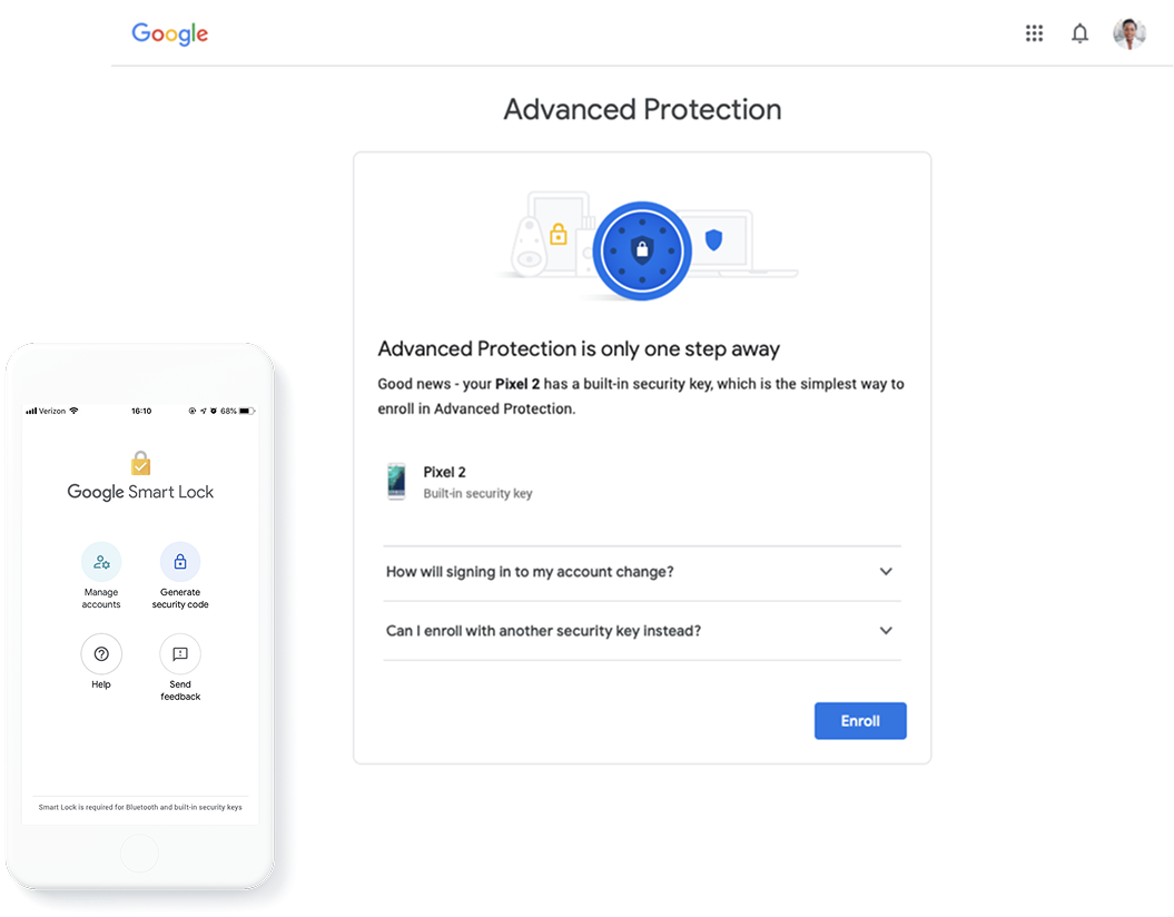 One-click enrollment flow with Smart Lock app